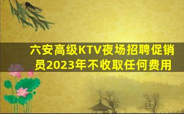 六安高级KTV夜场招聘促销员2023年不收取任何费用